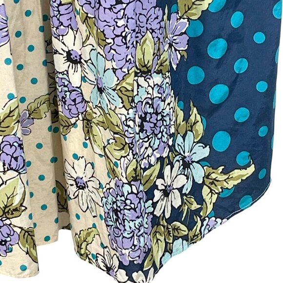 Vanitas of California Vintage Silk Blue Floral Party Dress Pin Up Retro 50s M - Picture 8 of 11